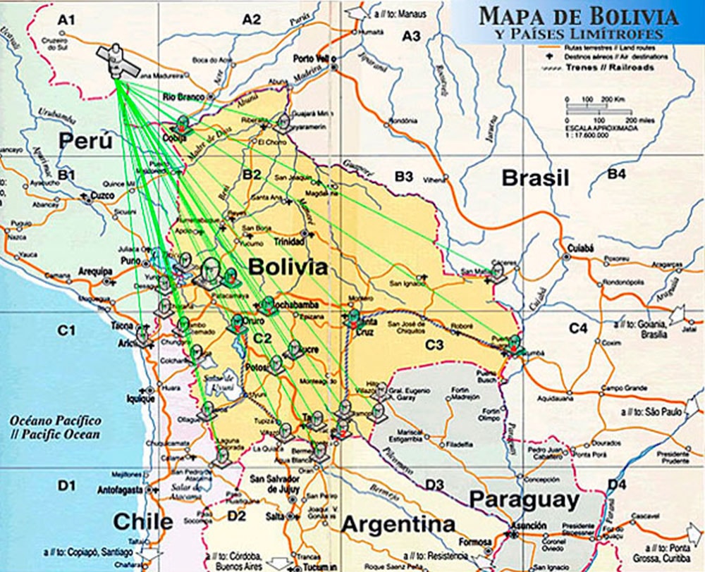 Mapa de Bolivia | VCT – Virtual Computación Y Telecomunicaciones